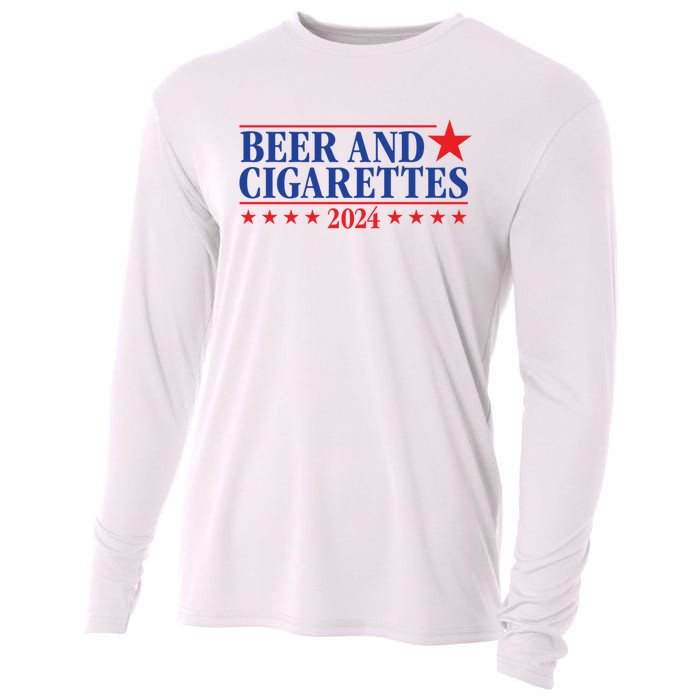 Beer & Cigarettes 24 Funny Cooling Performance Long Sleeve Crew