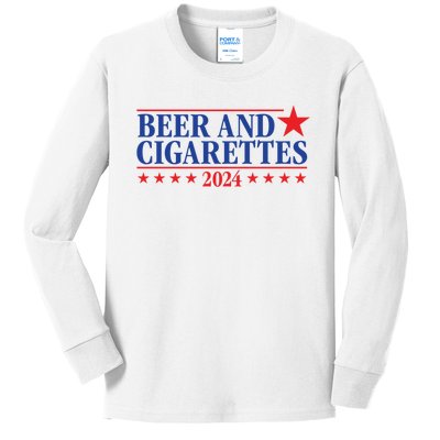 Beer & Cigarettes 24 Funny Kids Long Sleeve Shirt