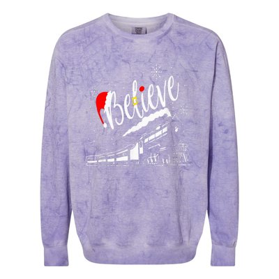 Believe Chrismas 2024 Colorblast Crewneck Sweatshirt