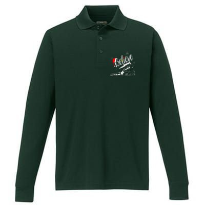 Believe Chrismas 2024 Performance Long Sleeve Polo