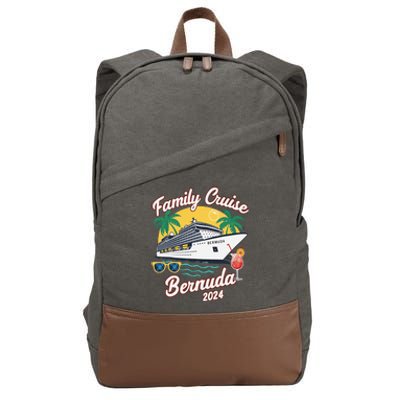 Bermuda Cruise 2024 Family Friends Group Vacation Matching Cotton Canvas Backpack