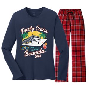 Bermuda Cruise 2024 Family Friends Group Vacation Matching Women's Long Sleeve Flannel Pajama Set 