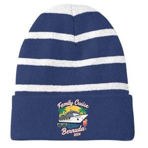 Bermuda Cruise 2024 Family Friends Group Vacation Matching Striped Beanie with Solid Band