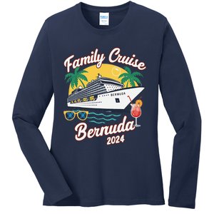 Bermuda Cruise 2024 Family Friends Group Vacation Matching Ladies Long Sleeve Shirt