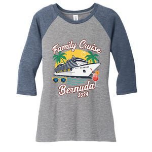 Bermuda Cruise 2024 Family Friends Group Vacation Matching Women's Tri-Blend 3/4-Sleeve Raglan Shirt