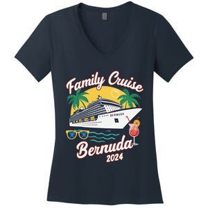 Bermuda Cruise 2024 Family Friends Group Vacation Matching Women's V-Neck T-Shirt