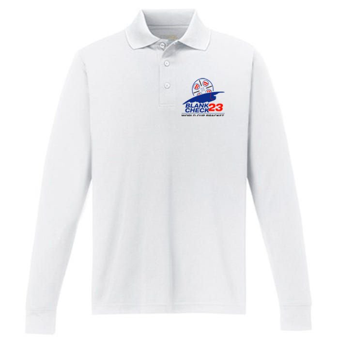 Blank Check 23 Cup Bracket Performance Long Sleeve Polo