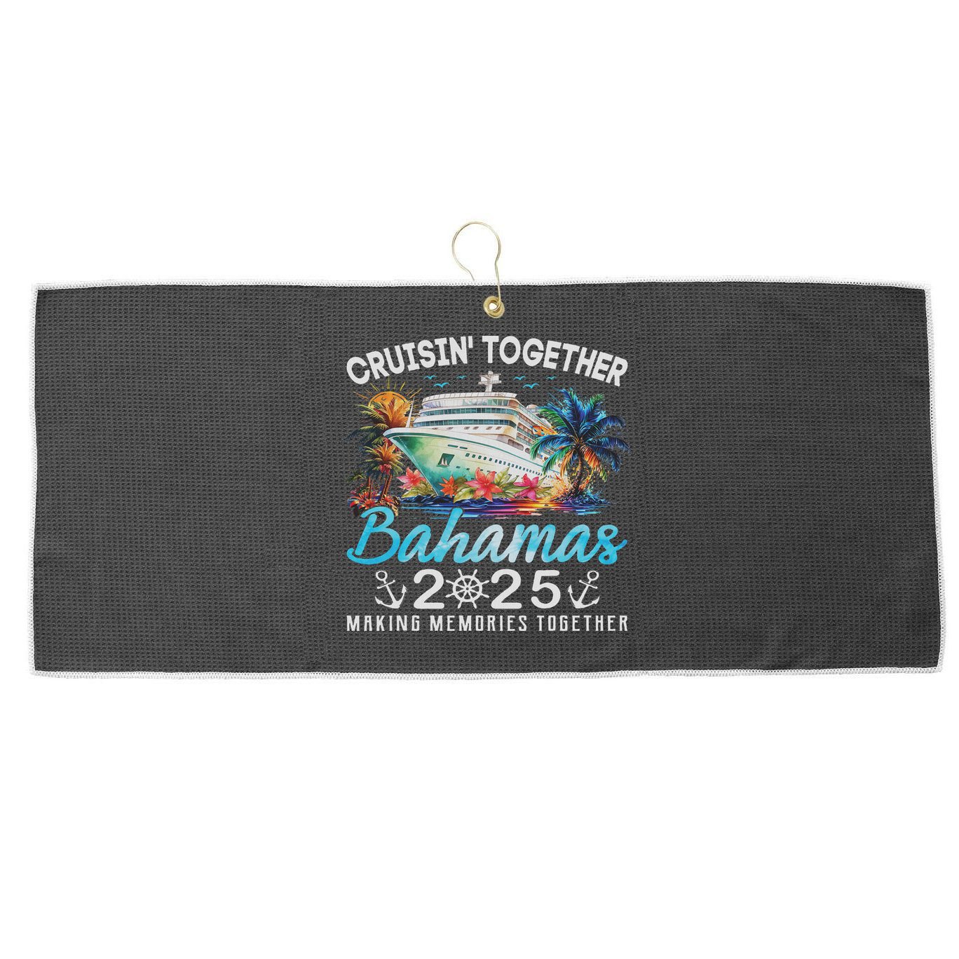 Bahamas Cruise 2025 Family Matching Cruise Bahamas Vacation Large Microfiber Waffle Golf Towel