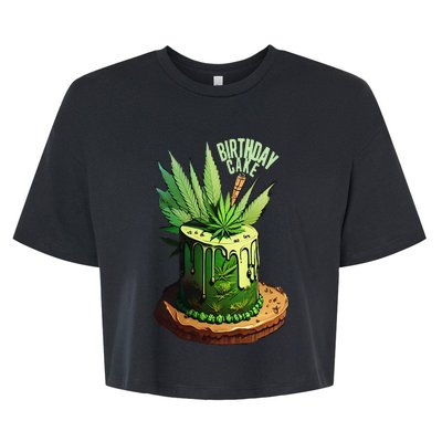 Birthday Cake 420 Cannabis Culture Stoner Weed Strain Bella+Canvas Jersey Crop Tee