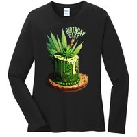 Birthday Cake 420 Cannabis Culture Stoner Weed Strain Ladies Long Sleeve Shirt