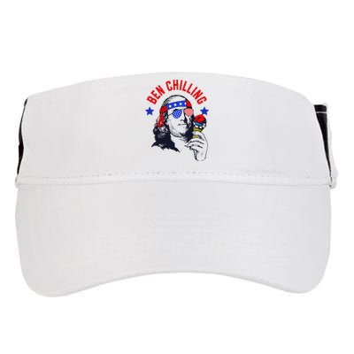 Ben Chilling 4th Of July Ben Franklin Ice Cream Meme US Flag Adult Drive Performance Visor