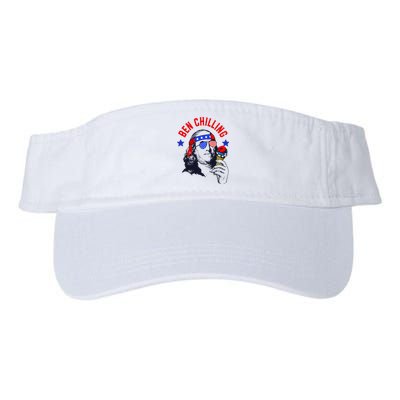 Ben Chilling 4th Of July Ben Franklin Ice Cream Meme US Flag Valucap Bio-Washed Visor