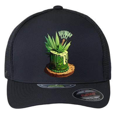 Birthday Cake 420 Cannabis Culture Stoner Weed Strain Flexfit Unipanel Trucker Cap