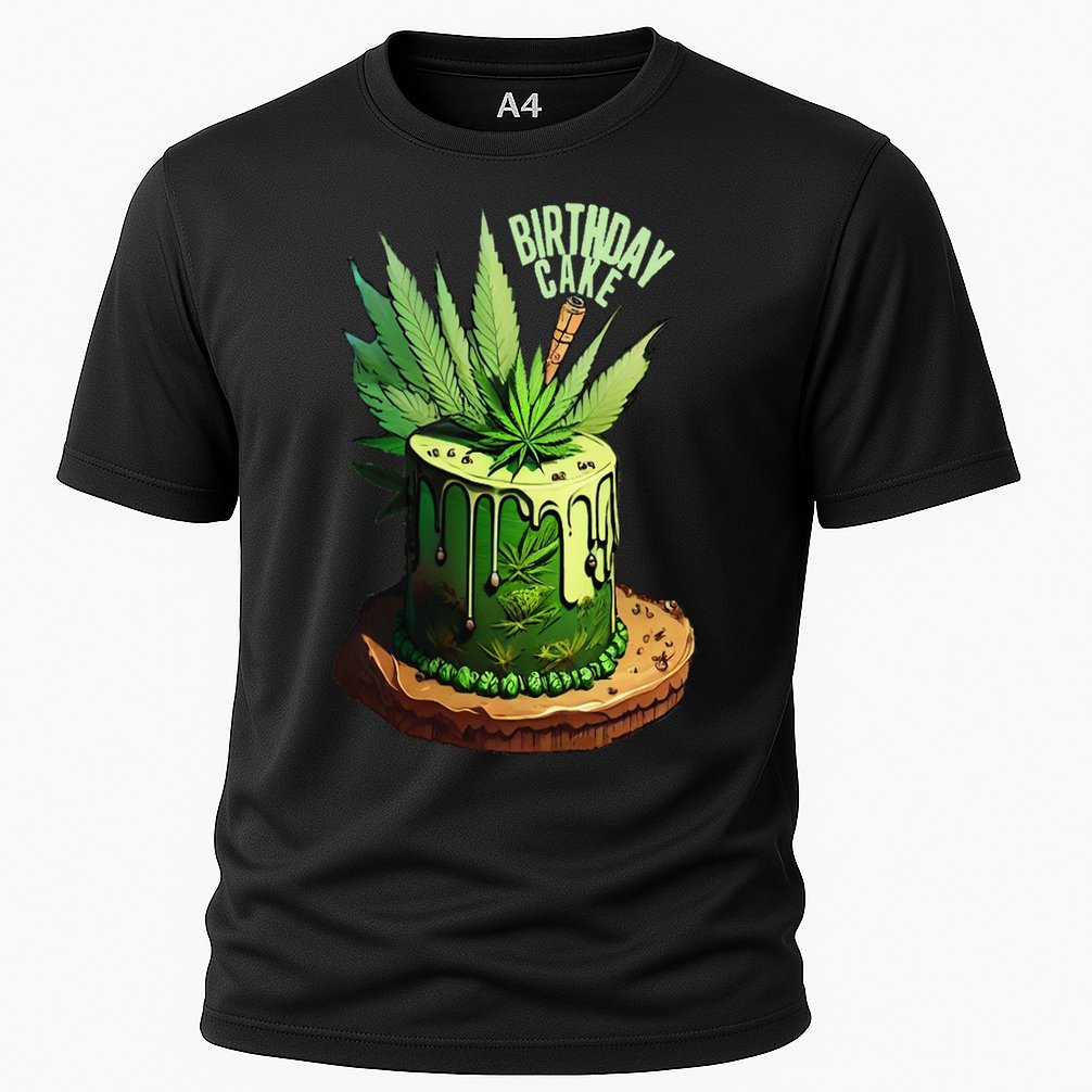 Birthday Cake 420 Cannabis Culture Stoner Weed Strain Performance Shirt