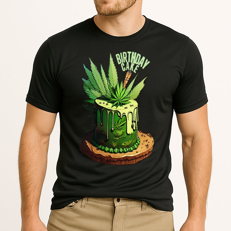Birthday Cake 420 Cannabis Culture Stoner Weed Strain Cooling Performance Crew T-Shirt
