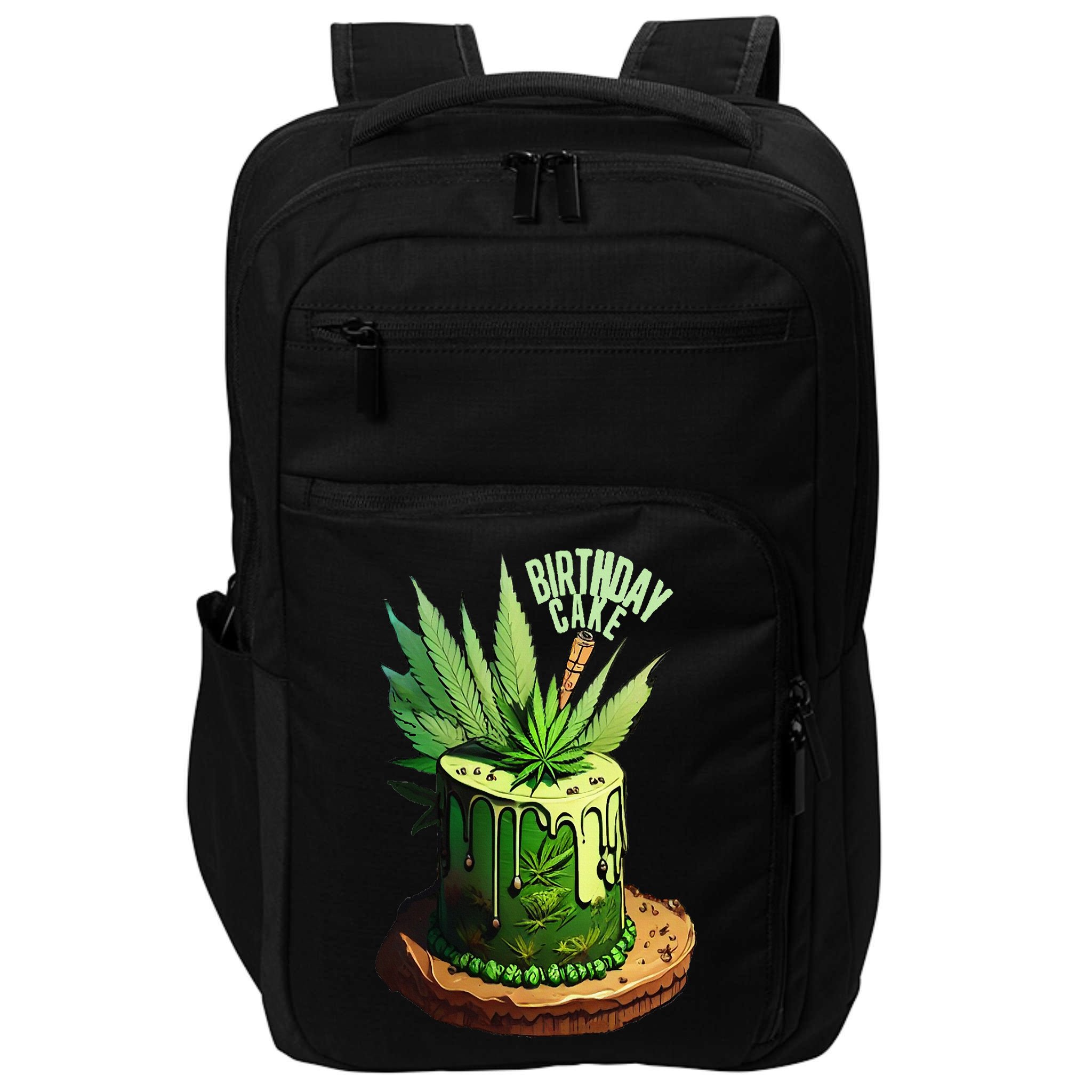 Birthday Cake 420 Cannabis Culture Stoner Weed Strain Impact Tech Backpack