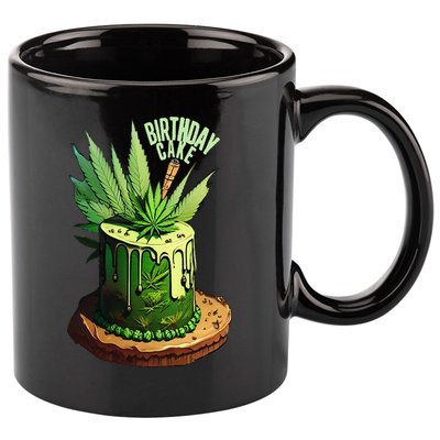 Birthday Cake 420 Cannabis Culture Stoner Weed Strain 11oz C Handle Ceramic Mug