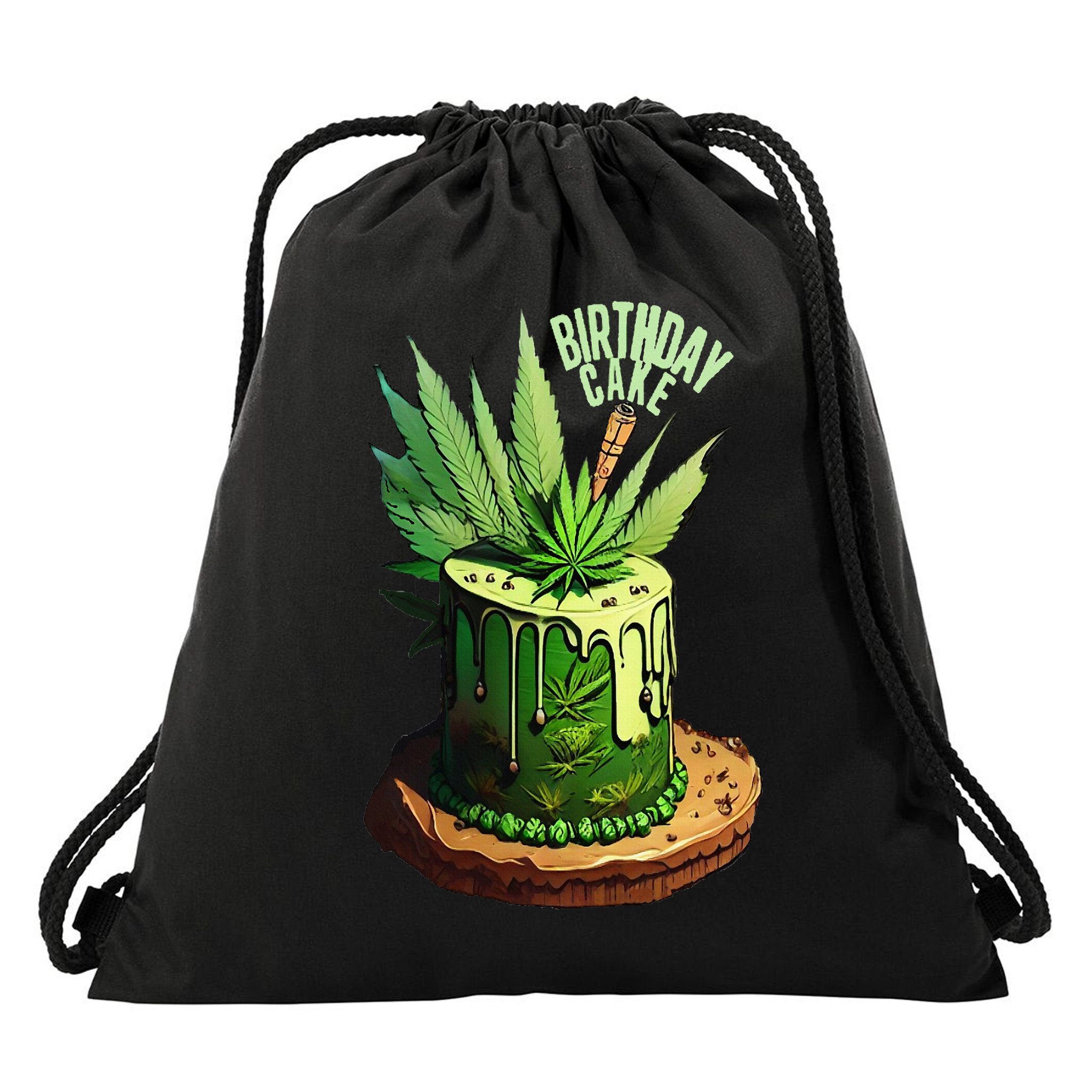 Birthday Cake 420 Cannabis Culture Stoner Weed Strain Drawstring Bag