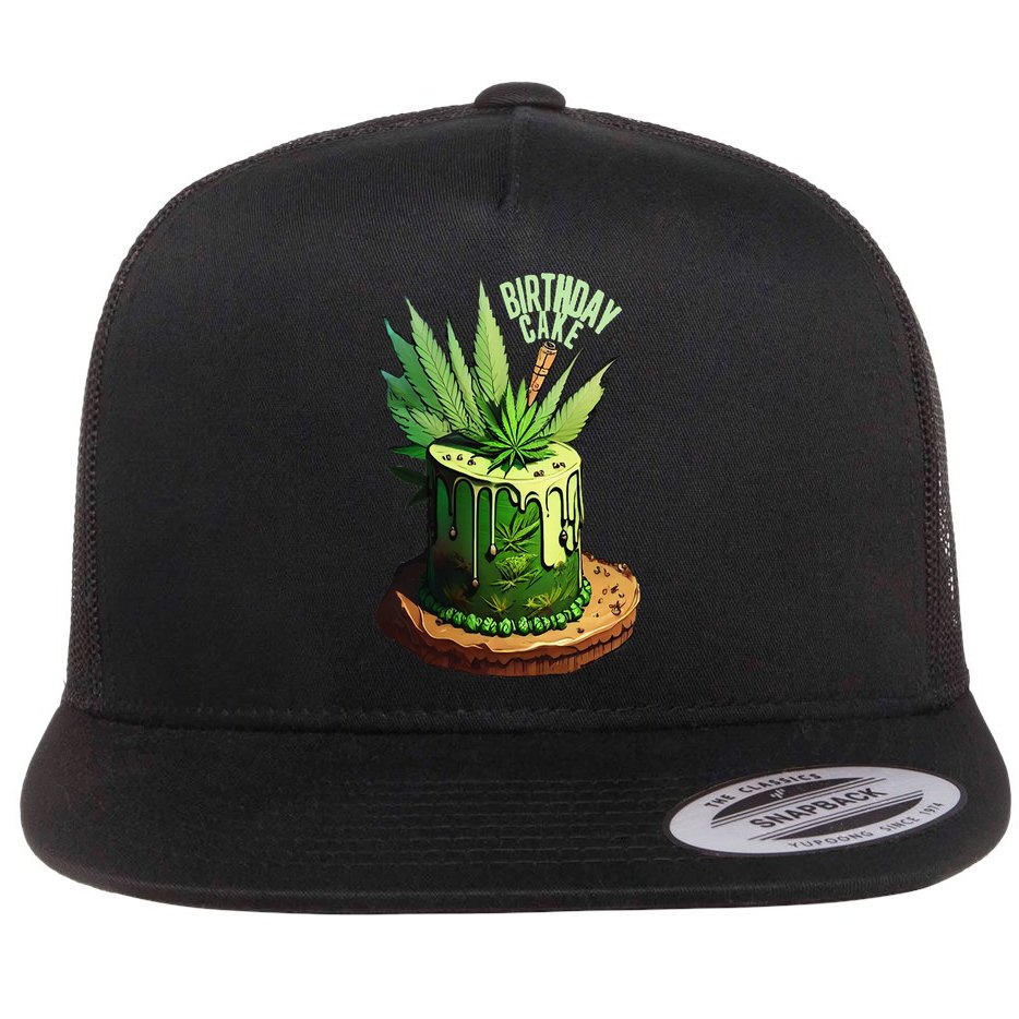Birthday Cake 420 Cannabis Culture Stoner Weed Strain Flat Bill Trucker Hat