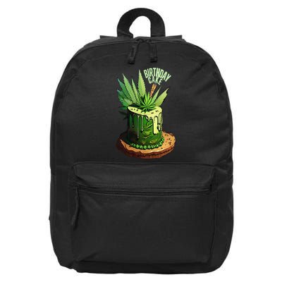 Birthday Cake 420 Cannabis Culture Stoner Weed Strain 16 in Basic Backpack