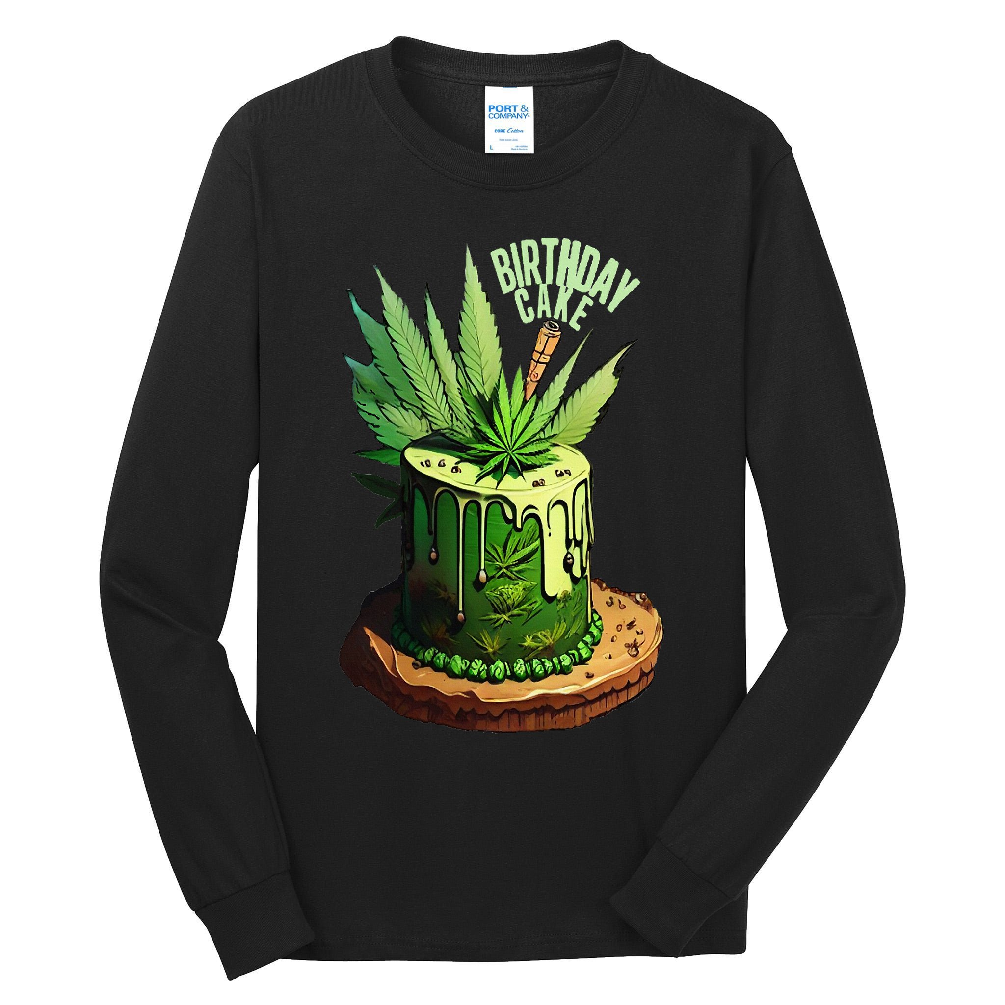 Birthday Cake 420 Cannabis Culture Stoner Weed Strain Tall Long Sleeve T-Shirt