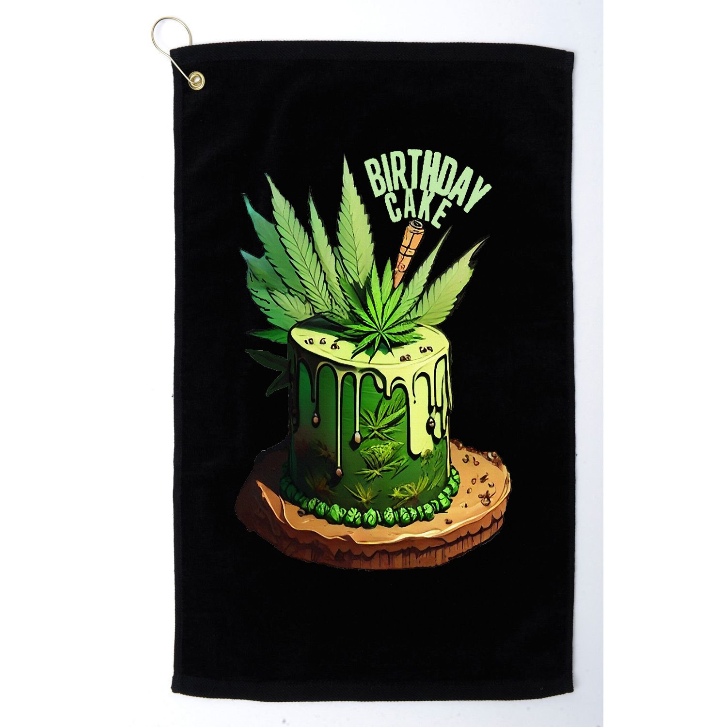 Birthday Cake 420 Cannabis Culture Stoner Weed Strain Golf Towel