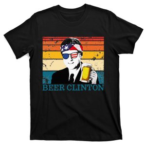 Beer Clinton 4th Of July Retro Drinking President Clinton T-Shirt