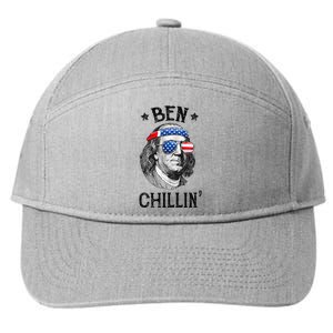 Ben Chillin 4th of July Ben Franklin USA Independence Flag 7-Panel Snapback Hat