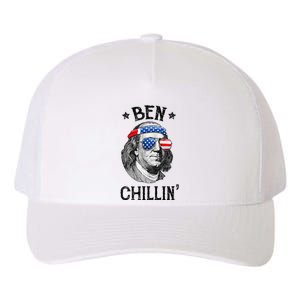 Ben Chillin 4th of July Ben Franklin USA Independence Flag Yupoong Adult 5-Panel Trucker Hat