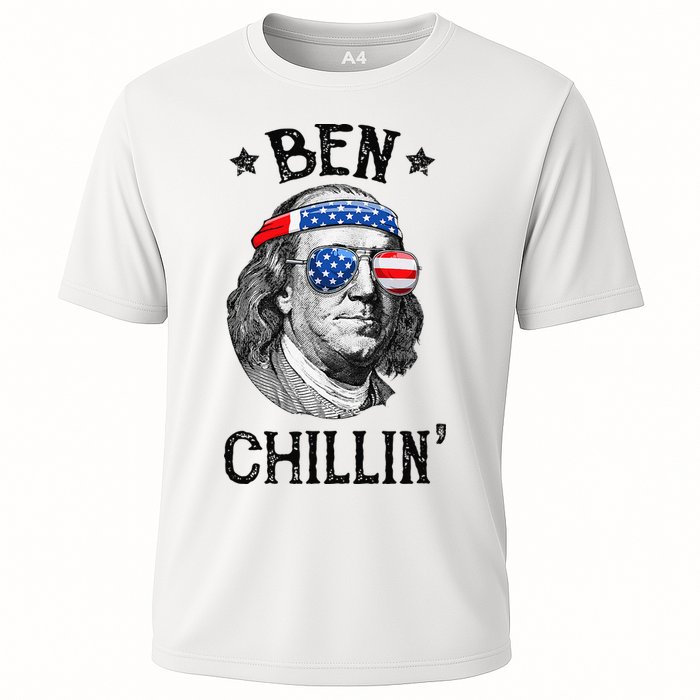Ben Chillin 4th of July Ben Franklin USA Independence Flag Performance Shirt