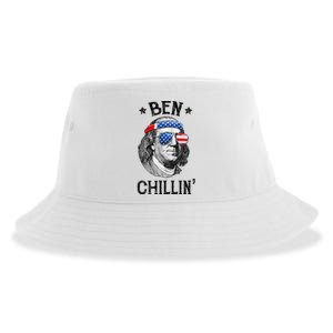 Ben Chillin 4th of July Ben Franklin USA Independence Flag Sustainable Bucket Hat