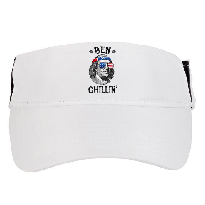 Ben Chillin 4th of July Ben Franklin USA Independence Flag Adult Drive Performance Visor