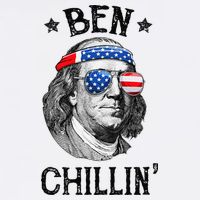 Ben Chillin 4th of July Ben Franklin USA Independence Flag Bucket Hat