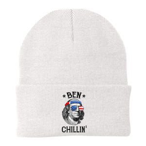 Ben Chillin 4th of July Ben Franklin USA Independence Flag Knit Cap Winter Beanie