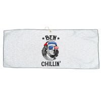 Ben Chillin 4th of July Ben Franklin USA Independence Flag Large Microfiber Waffle Golf Towel