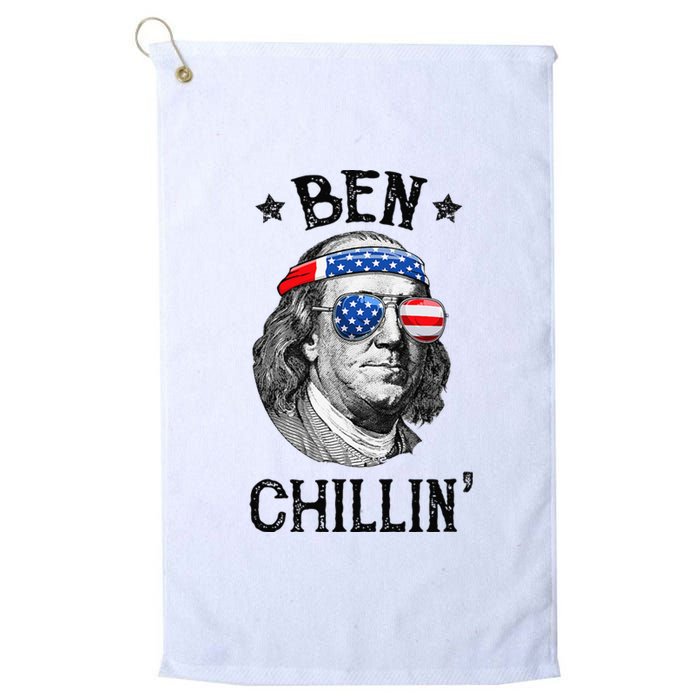 Ben Chillin 4th of July Ben Franklin USA Independence Flag Platinum Collection Golf Towel