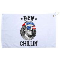 Ben Chillin 4th of July Ben Franklin USA Independence Flag Grommeted Golf Towel