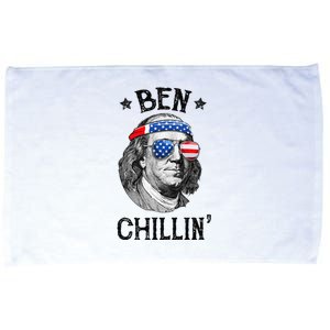 Ben Chillin 4th of July Ben Franklin USA Independence Flag Microfiber Hand Towel