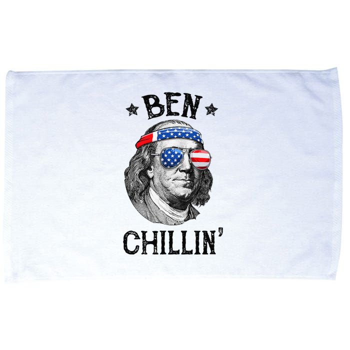 Ben Chillin 4th of July Ben Franklin USA Independence Flag Microfiber Hand Towel