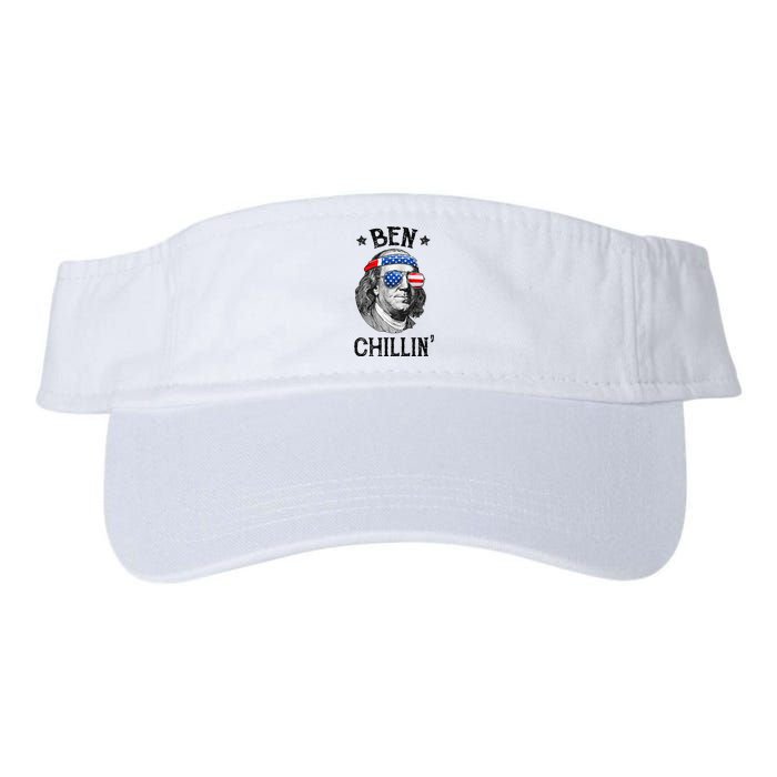 Ben Chillin 4th of July Ben Franklin USA Independence Flag Valucap Bio-Washed Visor