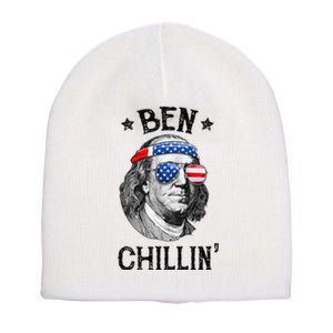 Ben Chillin 4th of July Ben Franklin USA Independence Flag Short Acrylic Beanie