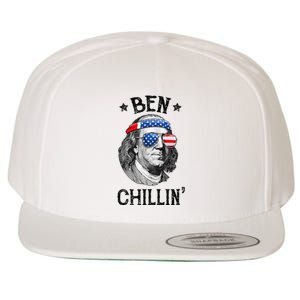 Ben Chillin 4th of July Ben Franklin USA Independence Flag Wool Snapback Cap