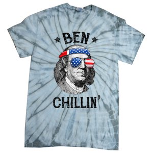 Ben Chillin 4th of July Ben Franklin USA Independence Flag Tie-Dye T-Shirt