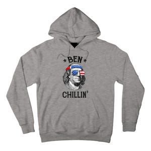 Ben Chillin 4th of July Ben Franklin USA Independence Flag Tall Hoodie