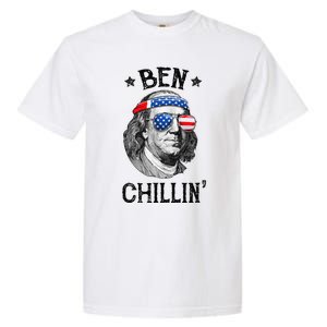 Ben Chillin 4th of July Ben Franklin USA Independence Flag Garment-Dyed Heavyweight T-Shirt