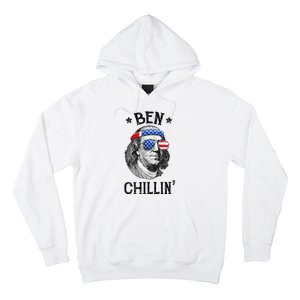 Ben Chillin 4th of July Ben Franklin USA Independence Flag Hoodie