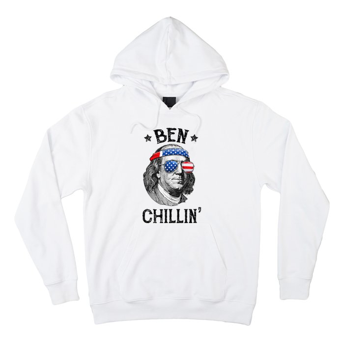 Ben Chillin 4th of July Ben Franklin USA Independence Flag Hoodie