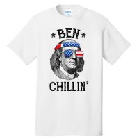 Ben Chillin 4th of July Ben Franklin USA Independence Flag Tall T-Shirt