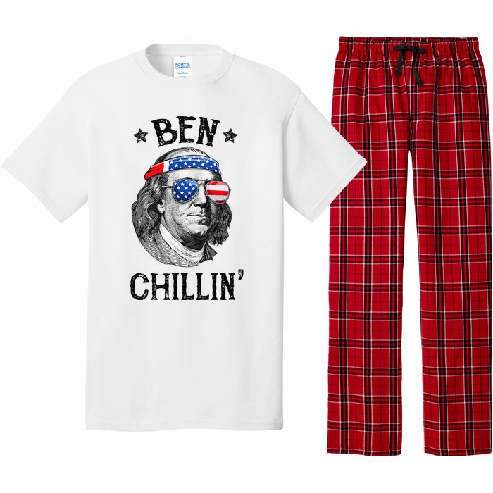 Ben Chillin 4th of July Ben Franklin USA Independence Flag Pajama Set