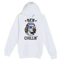 Ben Chillin 4th of July Ben Franklin USA Independence Flag Premium Pullover Hoodie